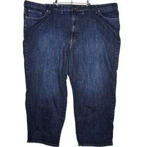 Lee Relaxed Fit 58x30 Cropped Jeans Mens Dark Wash Denim Pants Casual Comfy
